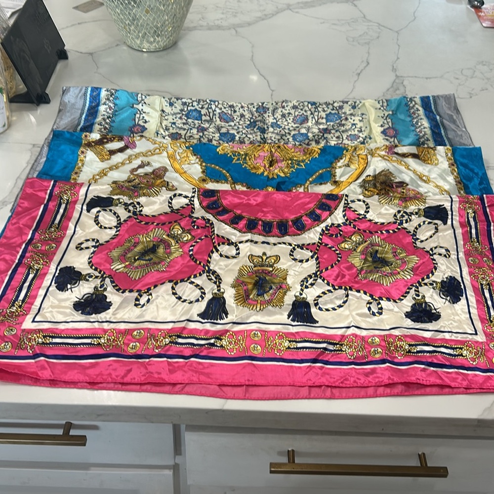 Set Of Three Colorful Scarfs. New Without Tags.